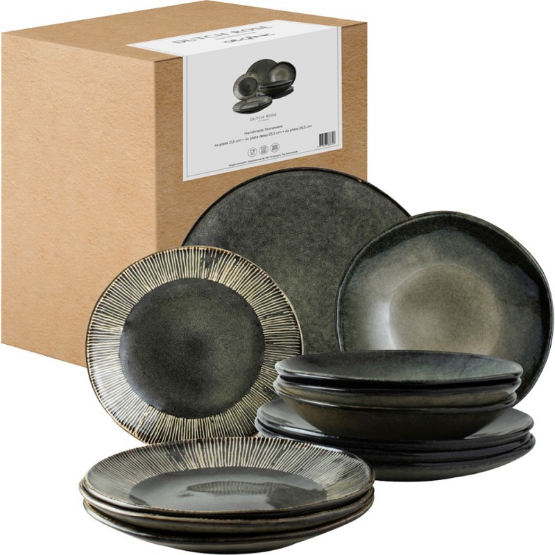 Dutch Rose Organic Σετ Σερβίτσιο 18τμχ  Stoneware Πράσινο