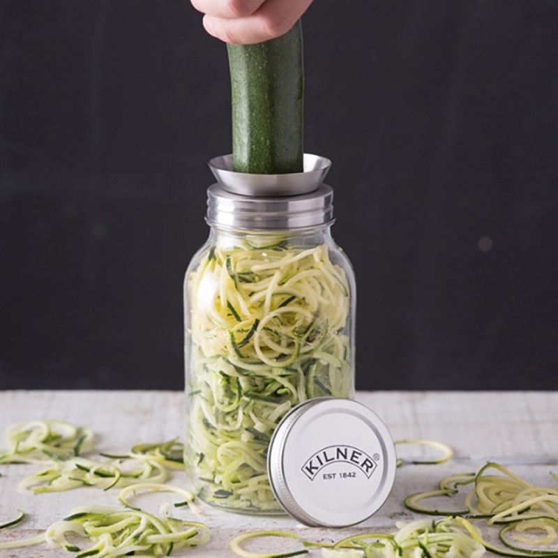 Kilner Κόφτης Λαχανικών Spiralizer Σετ Γυαλί-Ανοξείδωτο Ατσάλι 1L/21x10x24,5εκ