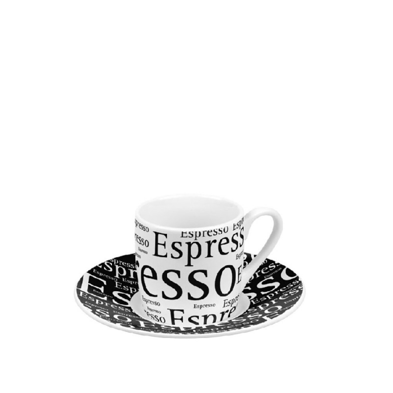 Konitz Σετ 4 Φλυτζάνια Espresso Πορσελάνης, Coffee, Tea & Chocolate «Espresso Writing» 85ml