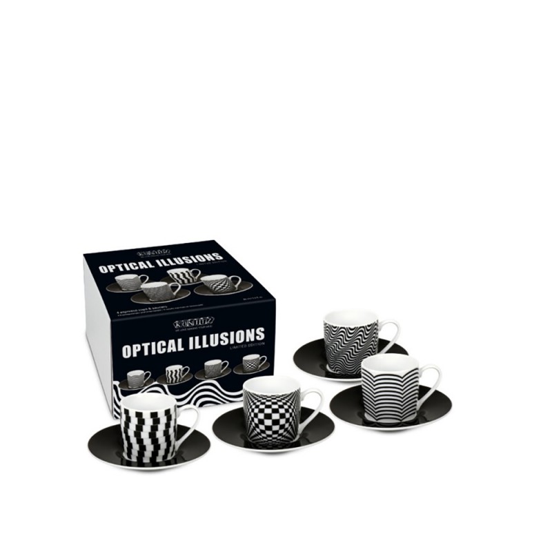 Konitz Φλυτζάνια Espresso Σετ 4τμχ Coffee, Tea & Chocolate-«Optical Ιllussions» ,85ml