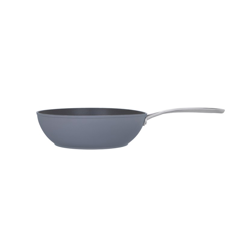 Laura Ashley Kitchenware Wok απο Σφυρήλατο Αλουμίνιο, Σκούρο Γκρι-Dark Slate 30εκ