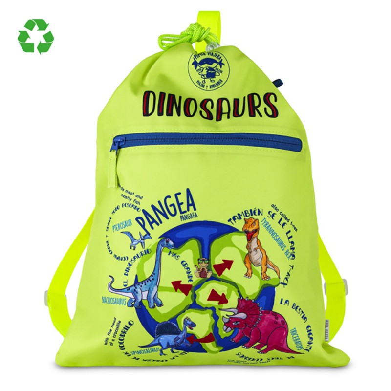 Pepita Viajera Σακίδιο Πλάτης Μαλακό Πράσινο,Dinosaurs Collection-Kids Collection, 41x32εκ