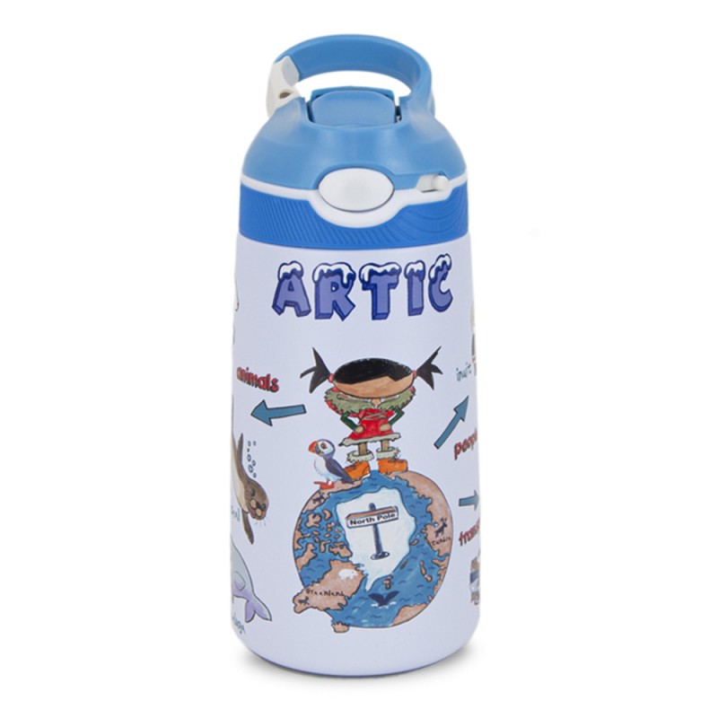 Pepita Viajera Μπουκάλι Ισοθερμικό με Καλαμάκι,Arctic Collection-Kids Collection, 400ml