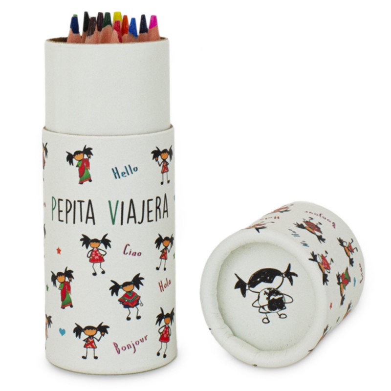 Pepita Viajera Ξυλομπογιές 12τμχ με Θήκη, Pepita Of The World-Kids Collection,10,5x3,5εκ