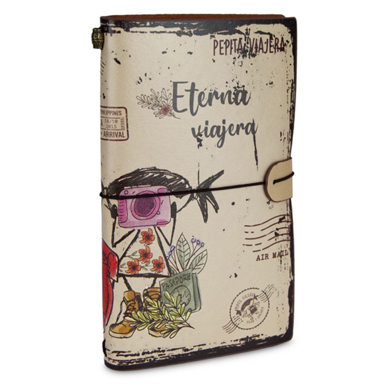 Pepita Viajera Σημειωματάριο με Δέσιμο και Θήκες ,Endless Traveller-Essentials Collections, 20,6x12,2x1,5εκ