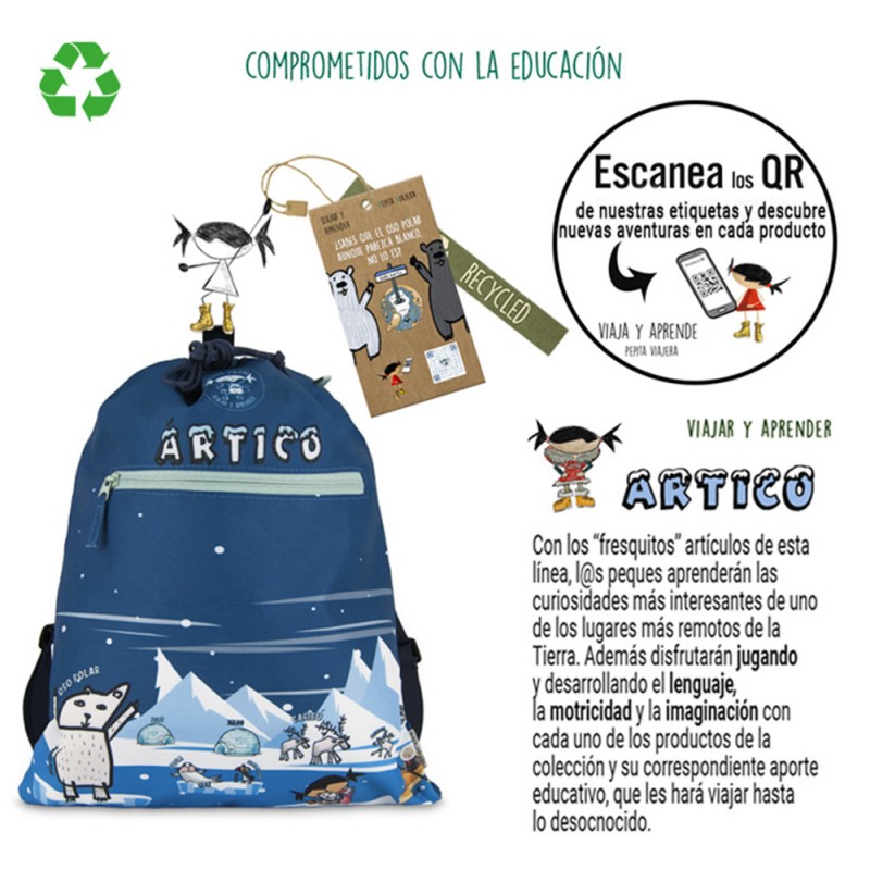 Pepita Viajera Σακίδιο Πλάτης Μαλακό Μπλε,Arctic Collection Kids Collection, 41x32εκ