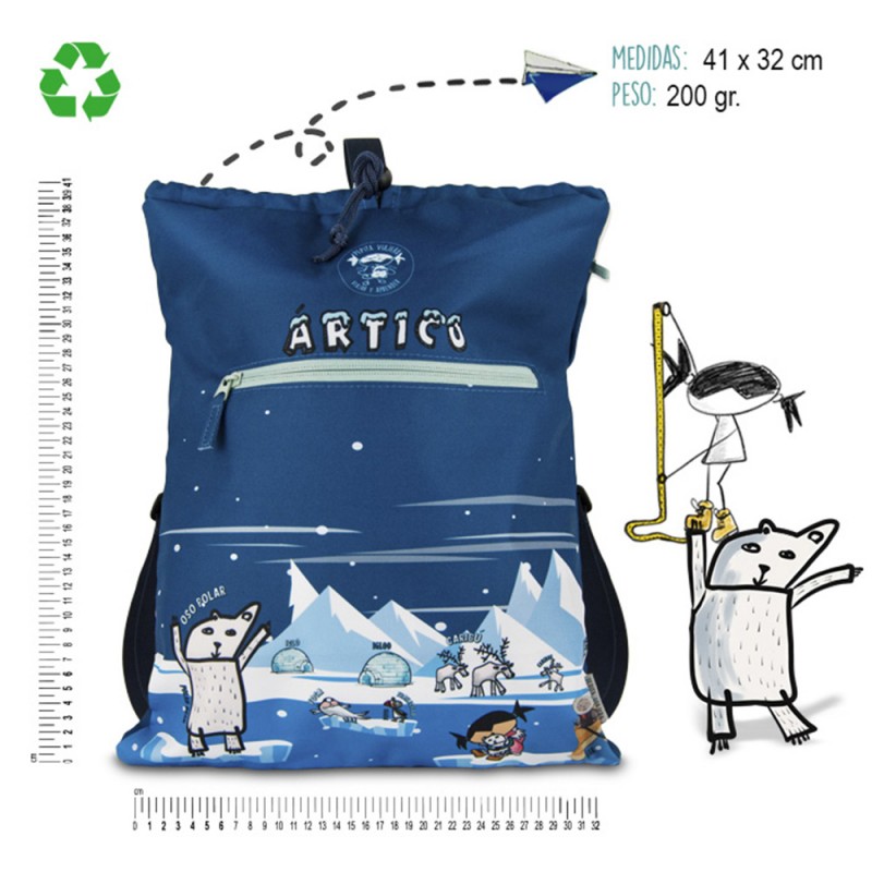 Pepita Viajera Σακίδιο Πλάτης Μαλακό Μπλε,Arctic Collection Kids Collection, 41x32εκ