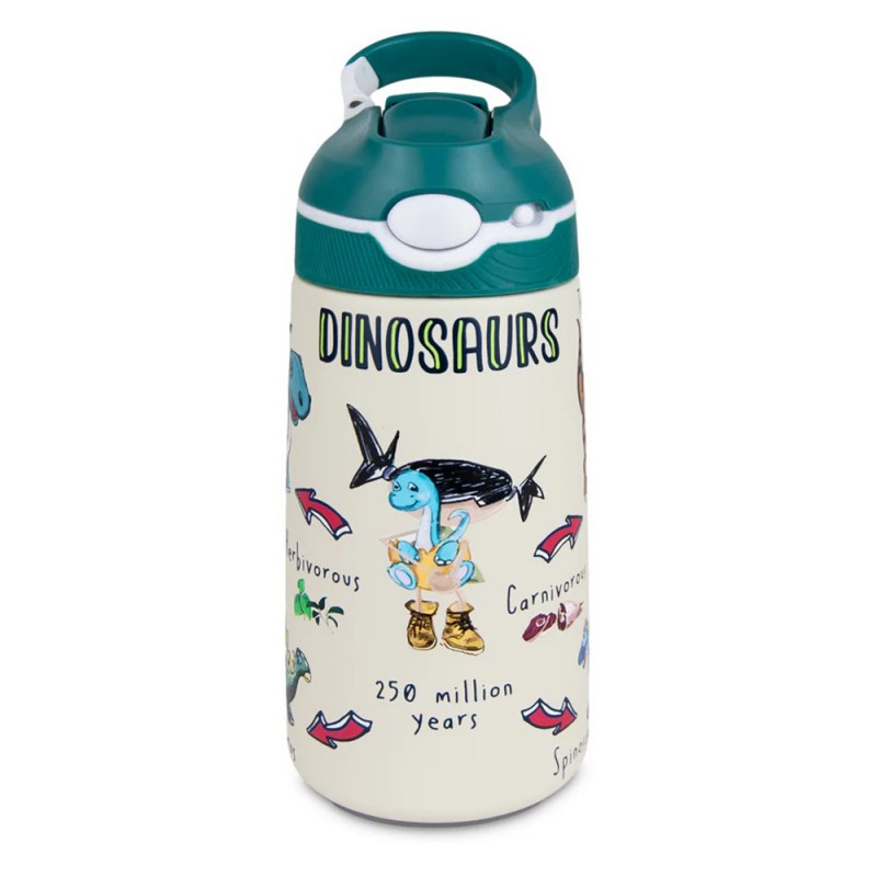 Pepita Viajera Μπουκάλι Ισοθερμικό με Καλαμάκι,Dinosaurs Collection-Kids Collection, 400ml